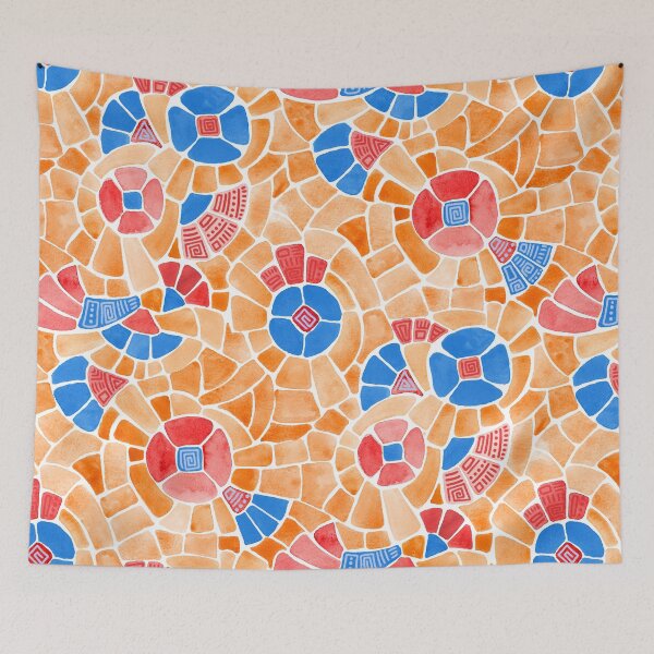 Item preview, Blue Mosaic Flowers designed and sold by Carolina Diaz.