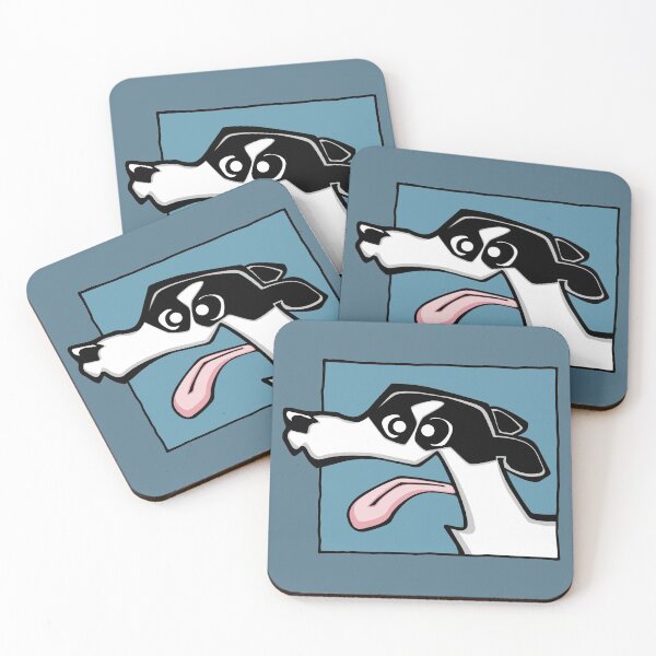 Item preview, Whippet - Black and White (Face) BLUE BG designed and sold by TheChicken.