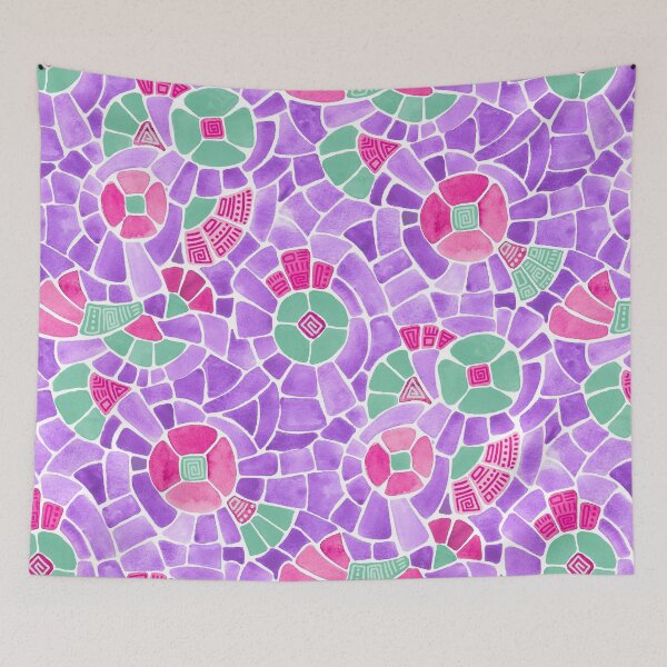 Item preview, Green Mosaic Flowers designed and sold by Carolina Diaz.