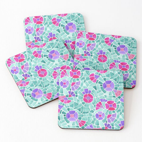 Item preview, Pink Mosaic Flowers designed and sold by Carolina Diaz.