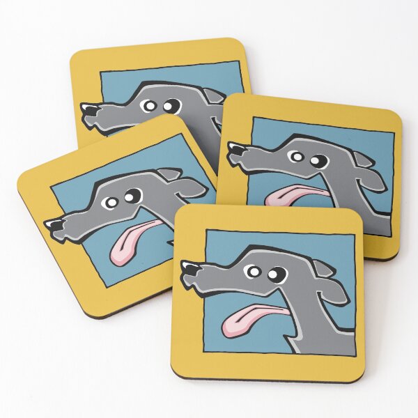 Item preview, Whippet - Blue (Face) YELLOW BG designed and sold by TheChicken.