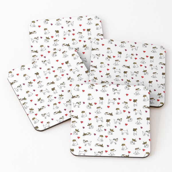 Item preview, Cute Dogs And Hearts Pattern designed and sold by jaggerstudios.