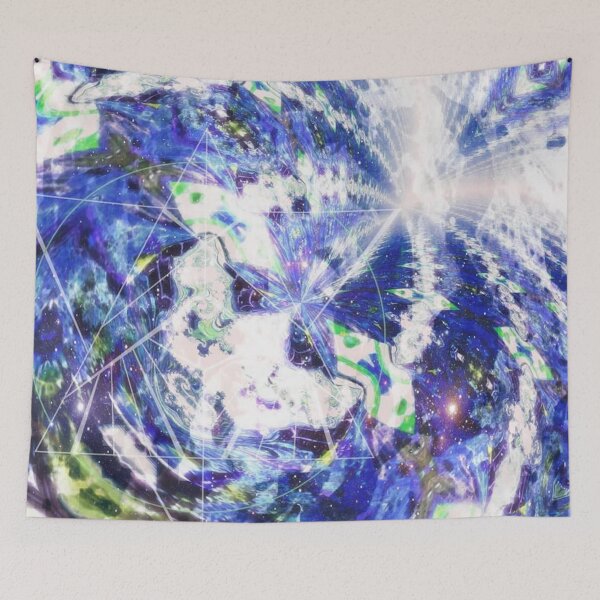 Item preview, Mystical Spirit Cosmos Psychedelic Wolf Pattern designed and sold by tokesnart.