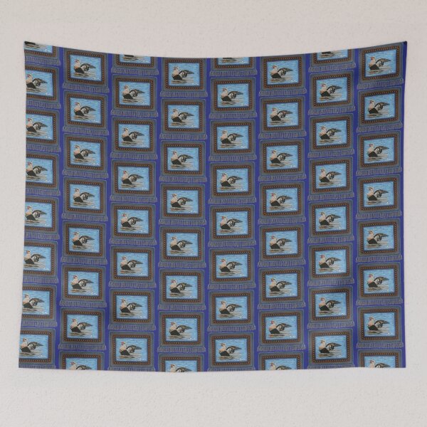 Item preview, Alaska Eider duck Alaskan fiber art embroidery designed and sold by nadya.