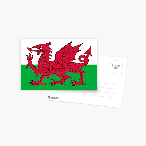 Welsh flag of Wales Postcard