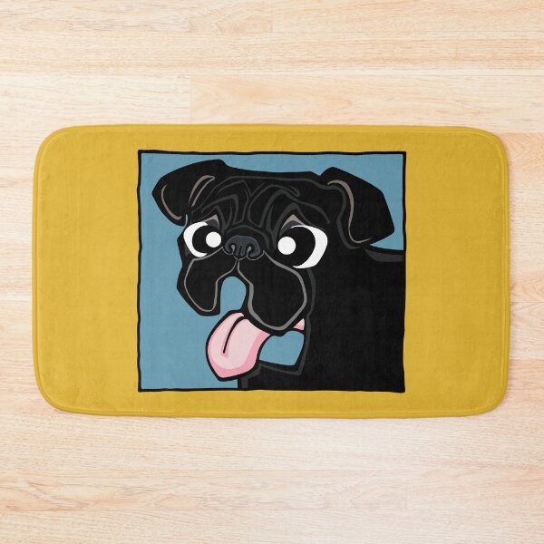 Item preview, Pug - Black (Face) YELLOW BG designed and sold by TheChicken.