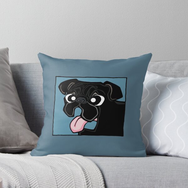 Item preview, Pug - Black (Face) BLUE BG designed and sold by TheChicken.
