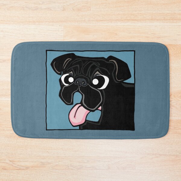 Item preview, Pug - Black (Face) BLUE BG designed and sold by TheChicken.
