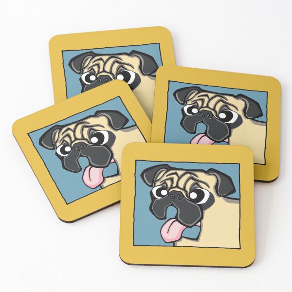 Item preview, Pug - Fawn (Face) YELLOW BG designed and sold by TheChicken.