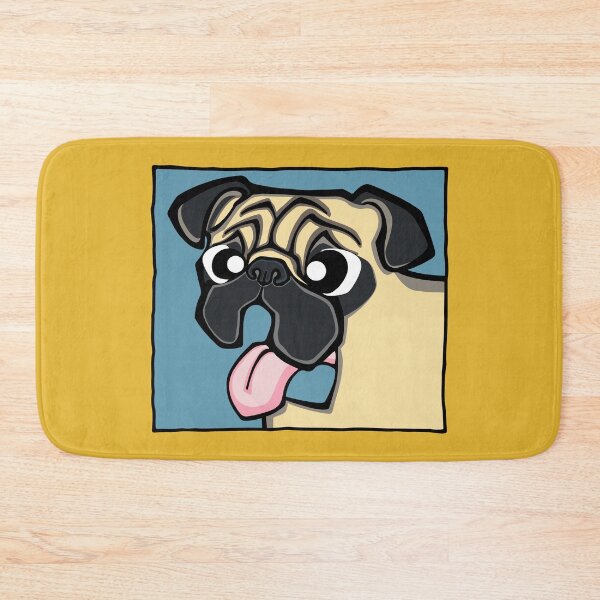 Item preview, Pug - Fawn (Face) YELLOW BG designed and sold by TheChicken.