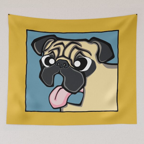 Item preview, Pug - Fawn (Face) YELLOW BG designed and sold by TheChicken.