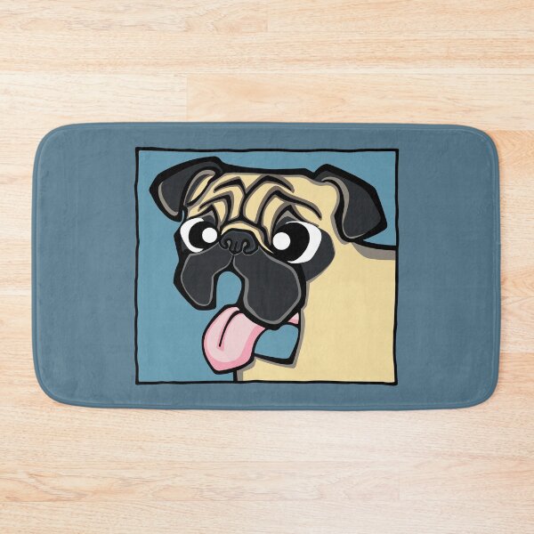 Item preview, Pug - Fawn (Face) BLUE BG designed and sold by TheChicken.