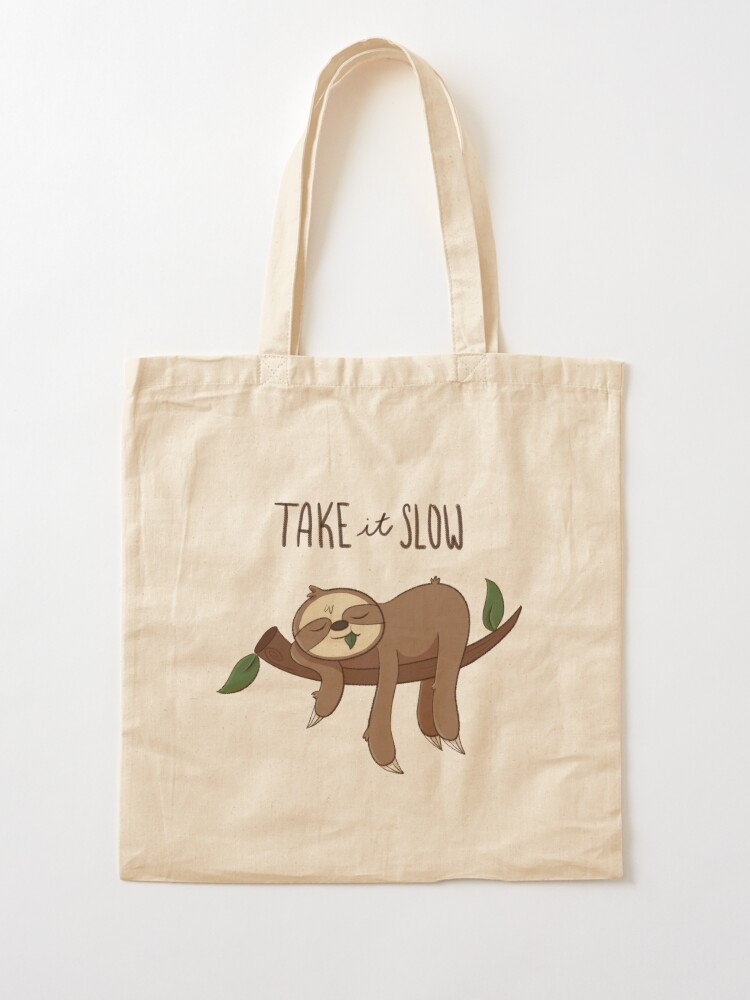 Go Slow Sloth Tote Bag