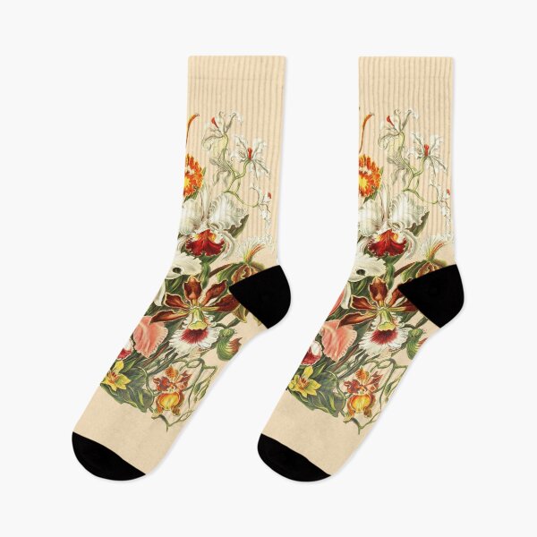Item preview, Orchids Botanical Classic Vintage Flowers designed and sold by SOCKSbySBD.