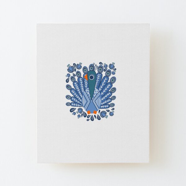 Perky Peacock Wood Mounted Print