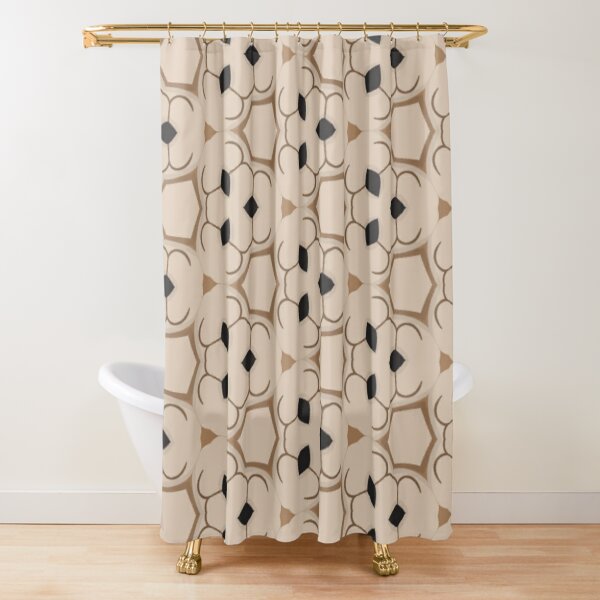 Beige, Brown and Black Abstract  Shower Curtain for Sale by deecdee