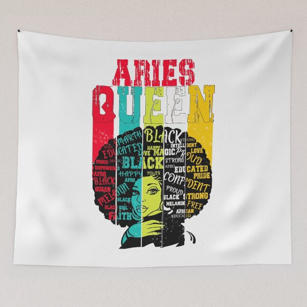 Item preview, Aries Queen,Aries Pride - Black Woman Afro Horoscope Zodiac designed and sold by peterparkertay.