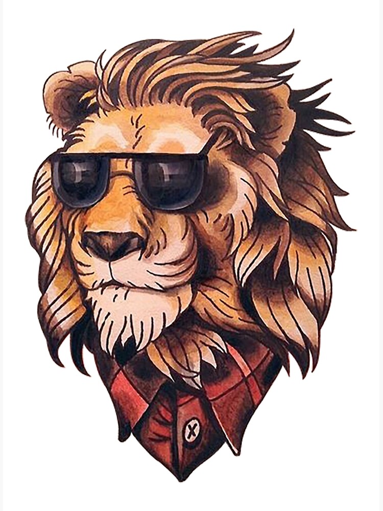 T-Shirt Lion Sunglasses" Greeting Card by Walindsay | Redbubble