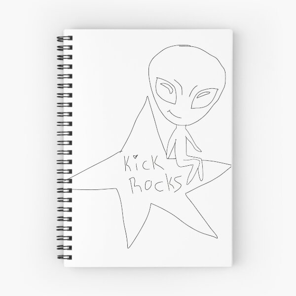 Item preview, black and white Kick rocks alien designed and sold by GroovySmolBean.