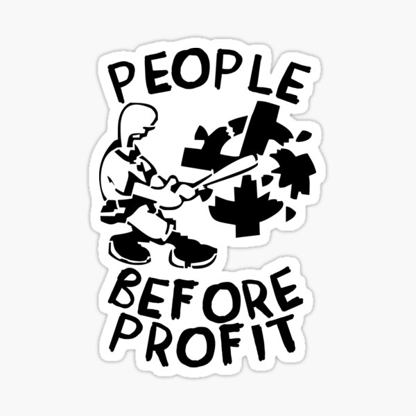 Vista previa del artículo con la obra «People Before Profit: anticapitalista, socialista, izquierdista», diseñado y vendido por SpaceDogLaika.