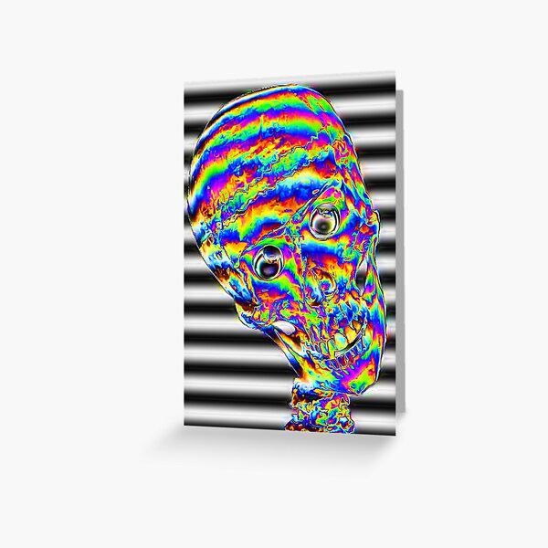 Psychedelic Skull Greeting Card