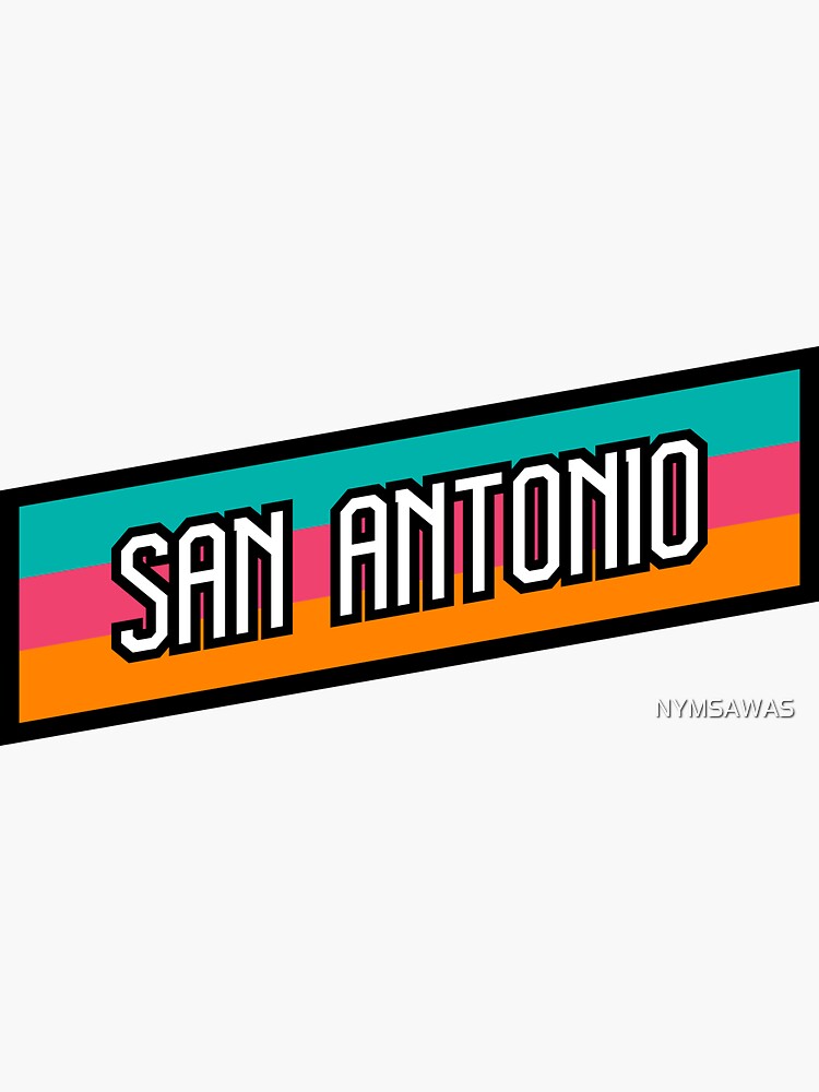 "San Antonio Striped Banner" Sticker for Sale by NYMSAWAS Redbubble