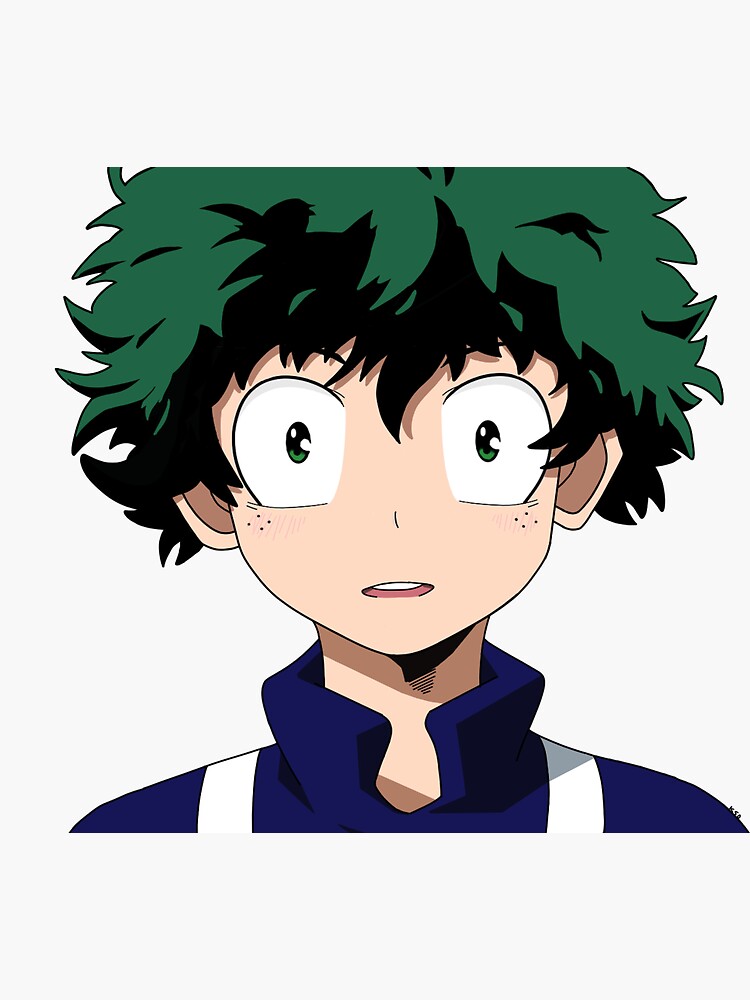 Surprised Deku Sticker By Felthyfraunch Redbubble