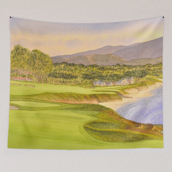Item preview, Pebble Beach Golf Course Holes 9 and 10 designed and sold by William Holkham.