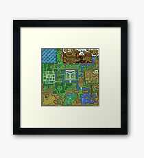 The Legend of Zelda: A Link to the Past Map Framed Print