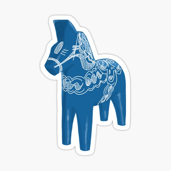 Blue Dala Horse Sticker
