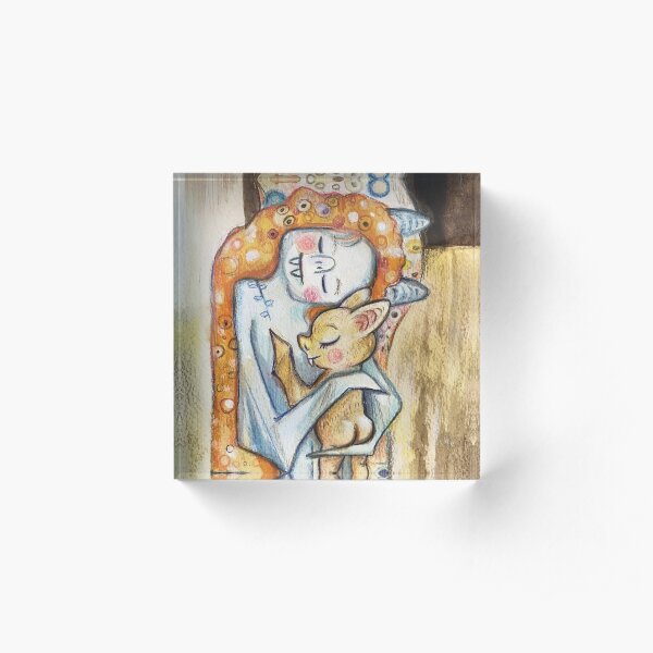 Bat Mother and Child after Klimt Acrylic Block