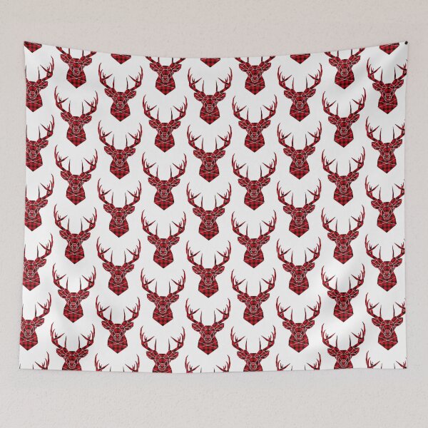 Item preview, Plaid Geometric Stag Head designed and sold by SquidAndBear.