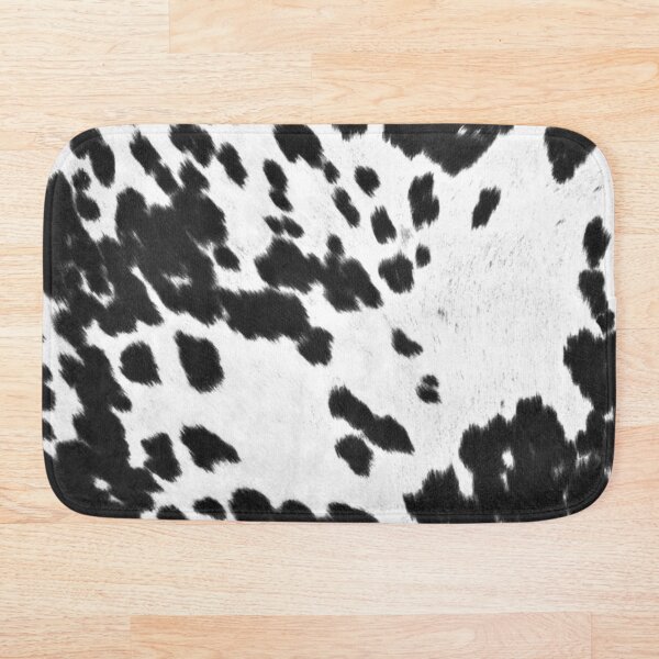 Cowhide Black and White 3 Bath Mat