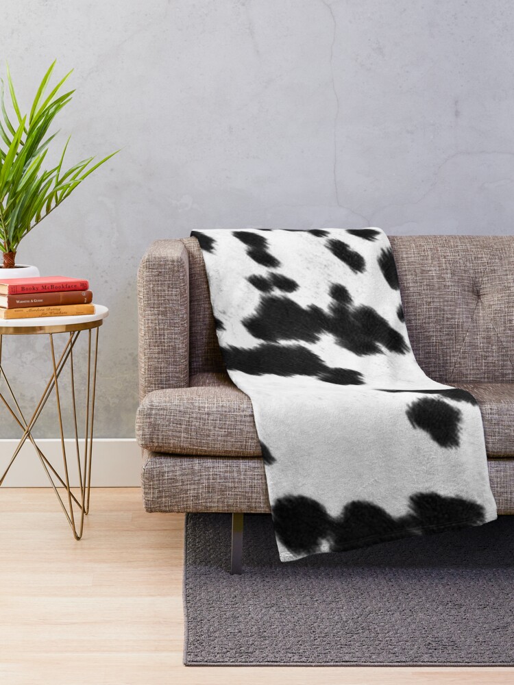 Alternate view of Faux Cowhide Black and White 3 Throw Blanket