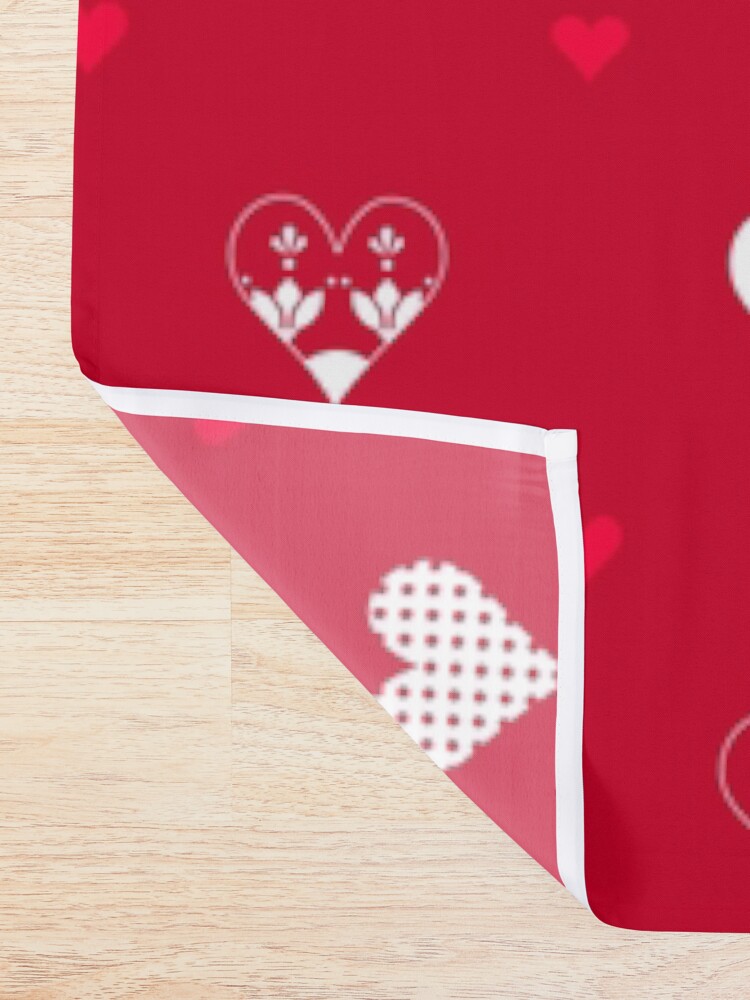 Alternate view of Valentines Day Hearts- Red Shower Curtain