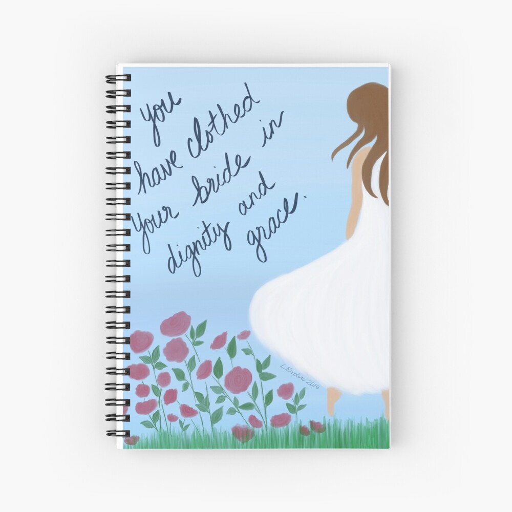 Scripture Art, clothed in dignity and grace Spiral Notebook