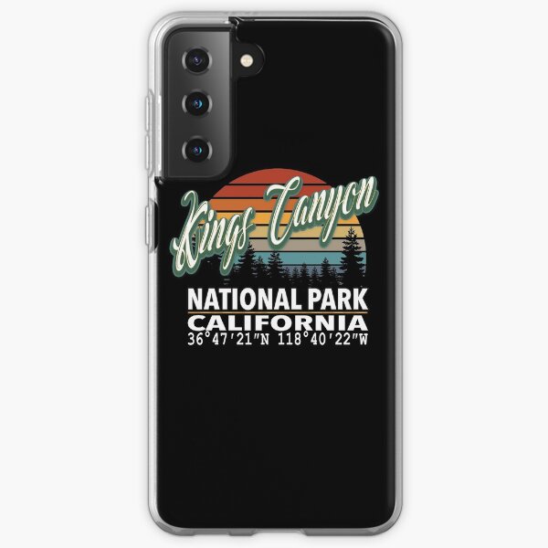 Vintage Classic Retro Color Kings Canyon National Park with GPS Location Design Samsung Galaxy Soft Case