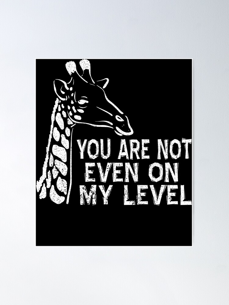 Not on my level Giraffe black and white funny quote Kids T-Shirt