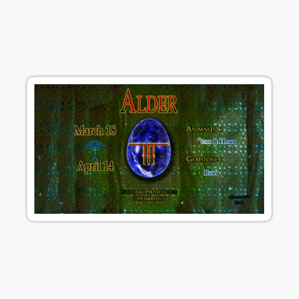 Zodi-Egg Alder with background v1 Sticker