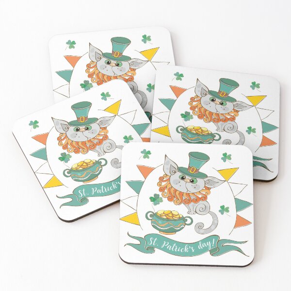 Item preview, St. Patrick's Day Cat design gift for cat lovers designed and sold by BRtisticDesigns.