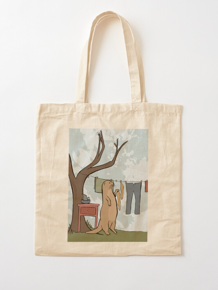 Alternate view of Otter is Doing a Little Laundry on a Sunny Day Tote Bag