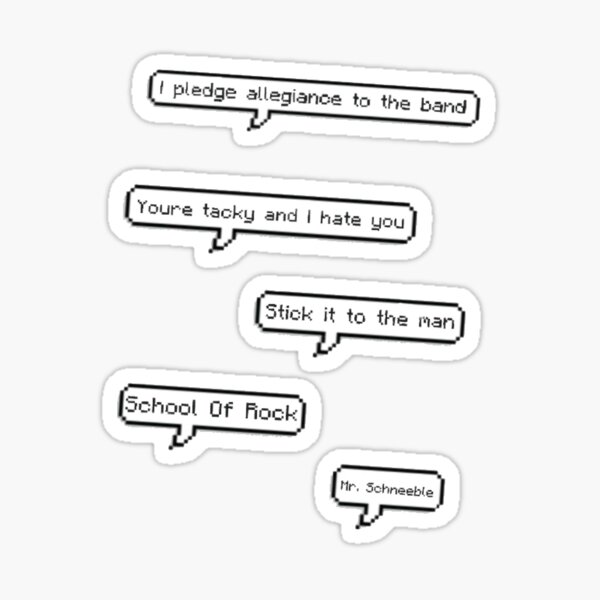 Vista previa del artículo con la obra «School Of Rock Speech Bubbles», diseñado y vendido por ang-wrigs.