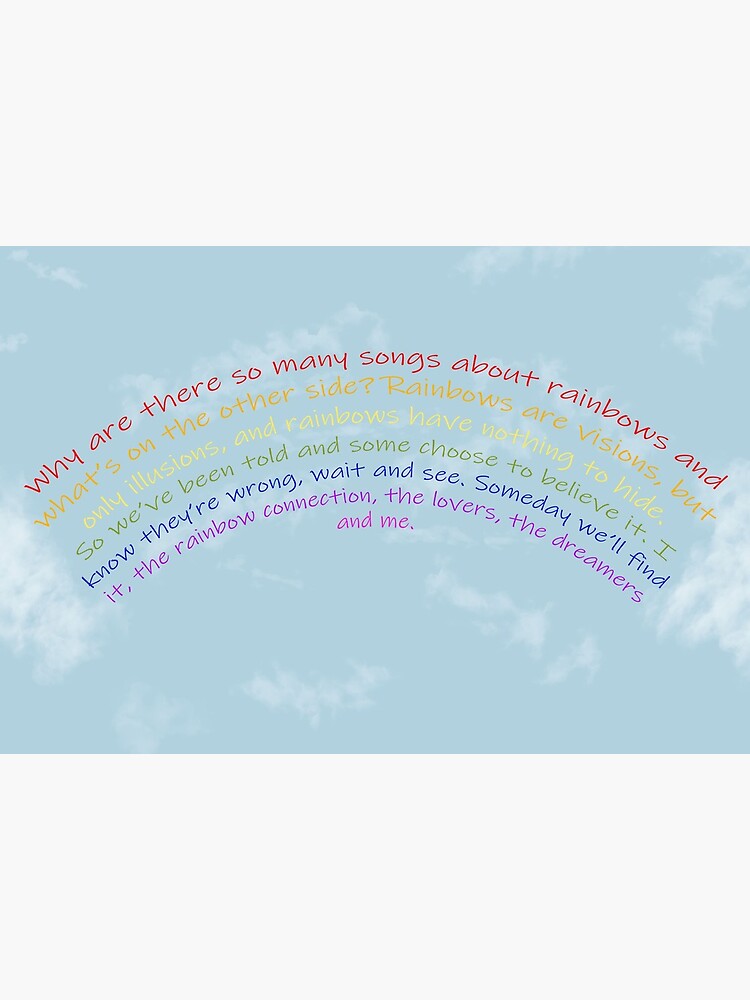 The Rainbow Connection Lyrics Art Board Print By Sandravioletart Redbubble