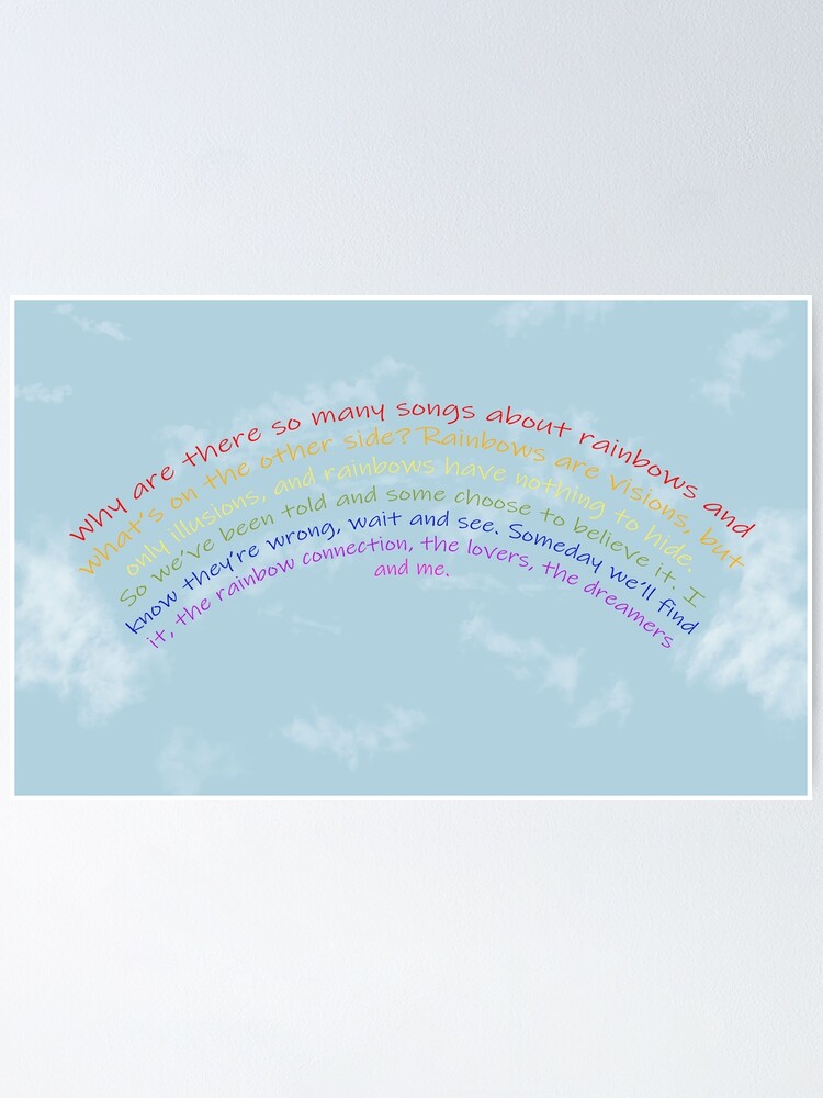 The Rainbow Connection Lyrics Poster By Sandravioletart Redbubble