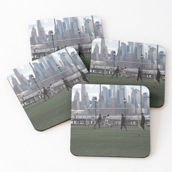 Item preview, Playing Soccer (Football) Along the Hudson River, Manhattan Skyline, Hoboken, New Jersey designed and sold by lenspiro.