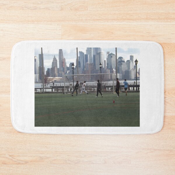 Item preview, Playing Soccer (Football) Along the Hudson River, Manhattan Skyline, Hoboken, New Jersey designed and sold by lenspiro.