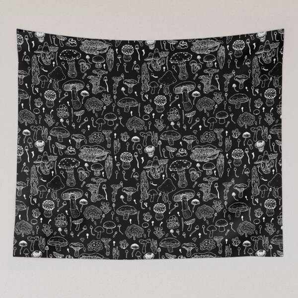 Item preview, Mushroom print in white designed and sold by ObviouslyCloe.