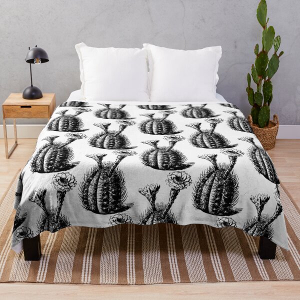 Item preview, Black & White Southwest Barrel Cactus Flower Plant designed and sold by JMSD.
