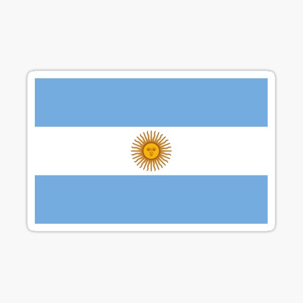 Pegatina Bandera Ondeante Argentina Mediana 80x60 mm.