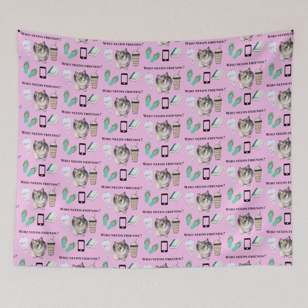 Item preview, Who Needs Friends? Cat Coffee Ice Cream Book Phone  designed and sold by AZGuzmans.